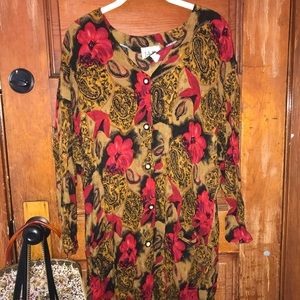 Patterned button down dress